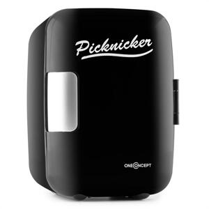 OneConcept Picknicker, termobox s funkciou chladenia/udržania v teple, mini, 4 l, AC DC, auto, eMark certifikát, čierny