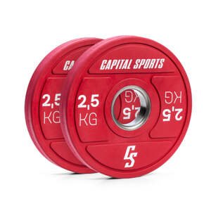 Capital Sports Nipton 2021, kotúč na činku, bumper kotúč, 2 × 2,5 kg, O 50,4 mm, tvrdá guma