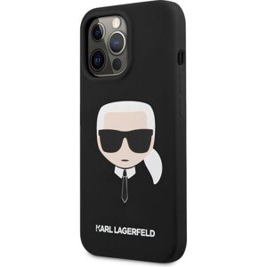 Karl Lagerfeld Liquid Silicone Karl Head Cover iPhone 13 Pro Max čierny