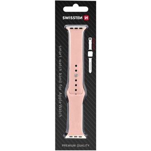 SWISSTEN silikónový remienok pre Apple Watch 42-44 mm pieskovo ružový