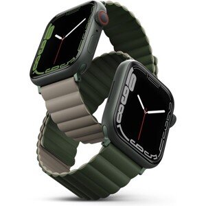 UNIQ Revix obojstranný remienok pre Apple Watch 45/44/42mm Pine (zelený/šedý)