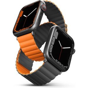 UNIQ Revix obojstranný remienok pre Apple Watch 45/44/42mm Charcoal (sivý/oranžový)