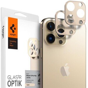 Spigen tR Optik 2 Pack tvrdené sklo na fotoaparát iPhone 13 Pro/Max zlaté