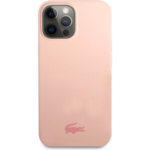 Lacoste Liquid Silicone Glossy Printing Logo Kryt pre iPhone 13 Pro Pink