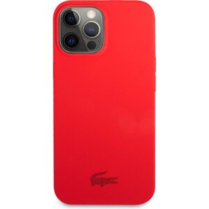 Lacoste Liquid Silicone Glossy Printing Logo Kryt pre iPhone 13 Pro Red