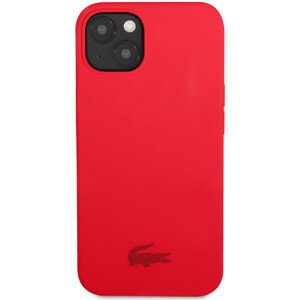 Lacoste Liquid Silicone Glossy Printing Logo Kryt pre iPhone 13 Red