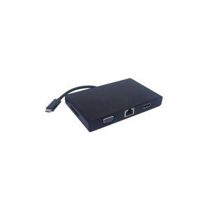 PremiumCord Prevodník USB-C na RJ45, HDMI, VGA, USB3.0, SD, audio, PD charge