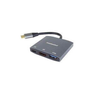 PremiumCord adaptér USB-C na HDMI, USB3.0, PD, rozlíšenie 4K a FULL HD 1080p,