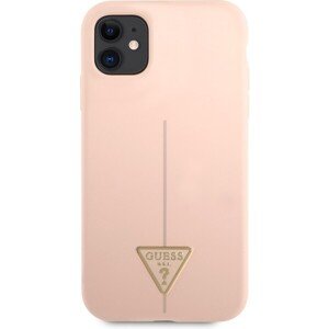 Guess Silicone Line Triangle kryt iPhone 11 ružový