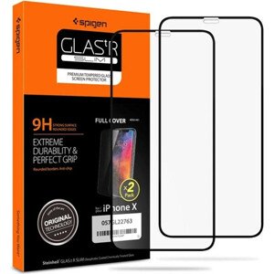 Spigen Glass FC 2 Pack tvrdené sklo iPhone 11 Pro/XS/X čierne