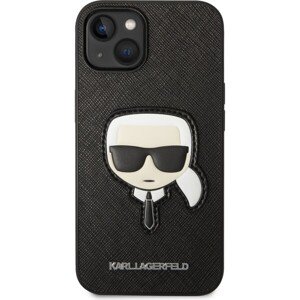 Karl Lagerfeld PU Saffiano Karl Head Zadný Kryt pre iPhone 14 Black