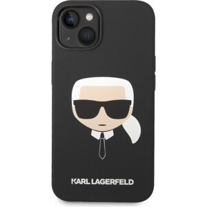 Karl Lagerfeld Liquid Silicone Karl Head Zadný Kryt pre iPhone 14 Max Black