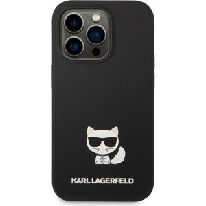 Karl Lagerfeld Liquid Silicone Chúpette kryt iPhone 14 Pro Max čierny