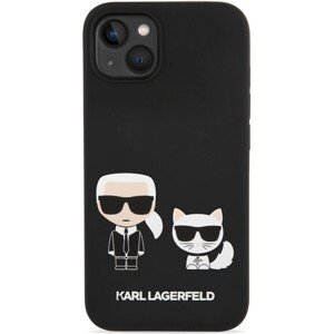 Karl Lagerfeld MagSafe Kompatibilný Kryt Liquid Silicone Karl and Choupette pre iPhone 14 Black
