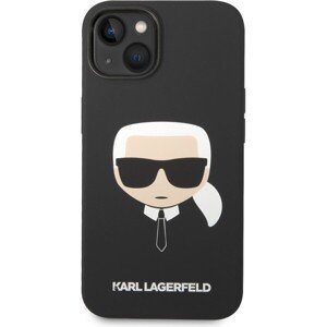 Karl Lagerfeld MagSafe Kompatibilný Kryt Liquid Silicone Karl Head pre iPhone 14 Black