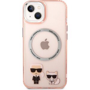 Karl Lagerfeld MagSafe Kompatibilný Kryt Karl and Choupette pre iPhone 14 Pink