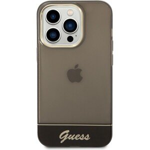 Guess PC/TPU Camera Outline Translucent Zadný Kryt pre iPhone 14 Pro Black