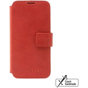 Kožené puzdro typu kniha FIXED ProFit pre Apple iPhone 14, červené