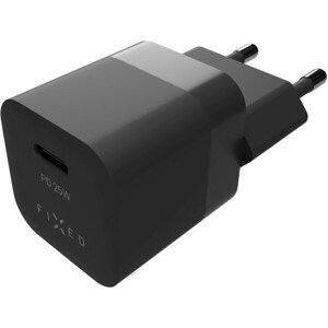 Sieťová nabíjačka FIXED Mini s USB-C výstupom a podporou PD, 25W, čierna