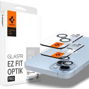 Spigen Glass EZ Fit Optik Pro 2 Pack tvrdené sklo na fotoaparát iPhone 14/iPhone 14 Plus modré