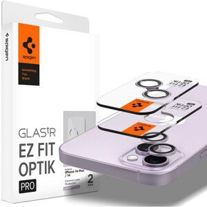 Spigen Glass EZ Fit Optik Pro 2 Pack tvrdené sklo na fotoaparát iPhone 14/iPhone 14 Plus fialové