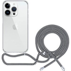 EPICO transparentný kryt so šnúrkou pre iPhone 13 Pro čierno-biela
