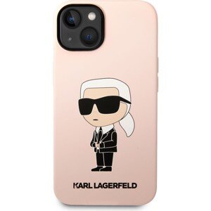 Karl Lagerfeld Liquid Silicone Ikonik NFT kryt iPhone 14 ružový