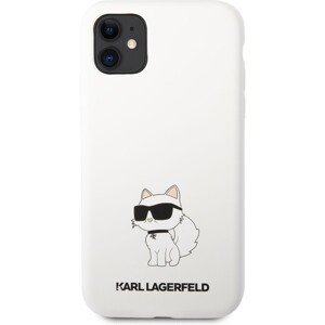Karl Lagerfeld Liquid Silicone Choupette NFT kryt iPhone 11 biely
