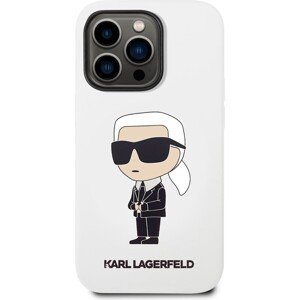 Karl Lagerfeld Liquid Silicone Ikonik NFT kryt iPhone 14 Pro Max biely