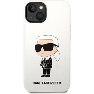 Karl Lagerfeld Liquid Silicone Ikonik NFT kryt iPhone 14 Plus biely