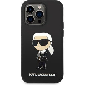 Karl Lagerfeld Liquid Silicone Ikonik NFT kryt iPhone 14 Pro čierny