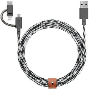 Native Union Belt Universal Cable (USB-C – Lighting/USB-C) 1,8m čierno-biela