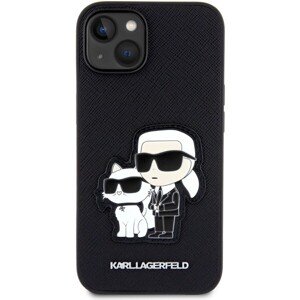 Karl Lagerfeld PU Saffiano Karl and Choupette NFT Zadný Kryt pre iPhone 14 Black