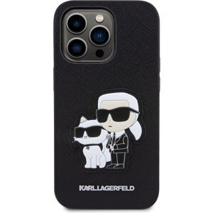 Karl Lagerfeld PU Saffiano Karl and Choupette NFT Zadný Kryt pre iPhone 14 Pro Black