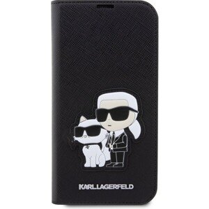 Karl Lagerfeld PU Saffiano Karl and Choupette NFT Book Puzdro pre iPhone 13 Pro Black