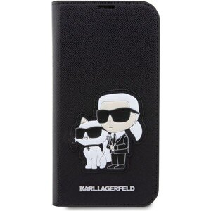 Karl Lagerfeld PU Saffiano Karl and Choupette NFT Book Puzdro pre iPhone 14 Pro Max Black