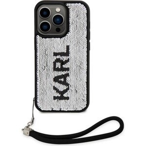 Karl Lagerfeld Sequins Reversible Zadný Kryt pre iPhone 14 Pro Max Black/Silver