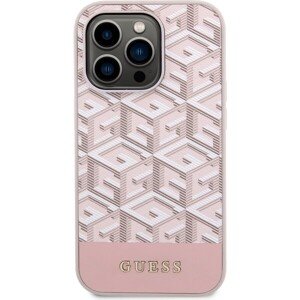 Guess PU G Cube MagSafe Kompatibilný Zadný Kryt pre iPhone 13 Pro Max Pink