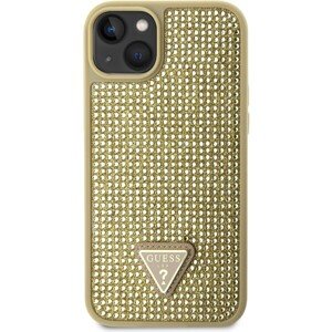 Guess Rhinestones Triangle Metal Logo Kryt pre iPhone 14 Gold
