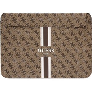 Guess PU 4G Printed Stripes Computer Sleeve 16" Brown