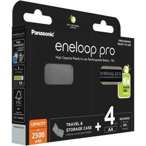 Panasonic Eneloop PRO AA nabíjacia batéria 2500 mAh (4ks) + púzdro
