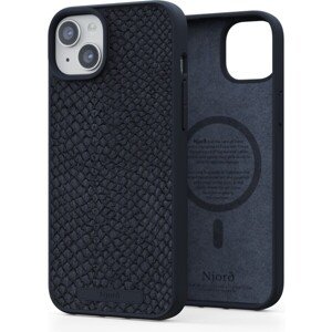 NJORD Salmon Leather Magsafe kryt iPhone 15 Plus čierny