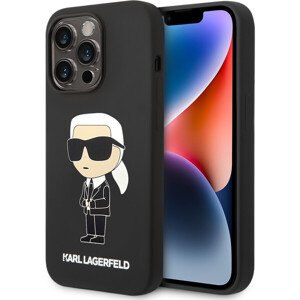 Karl Lagerfeld Liquid Silicone Ikonik NFT Zadný Kryt pre iPhone 15 Pro Max Black