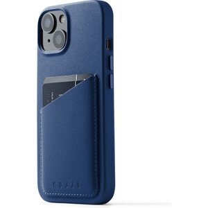 Mujjo Full Leather Wallet púzdro iPhone 15 modrý