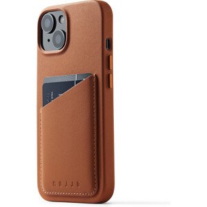 Mujjo Full Leather Wallet púzdro iPhone 15 svetlo hnedý