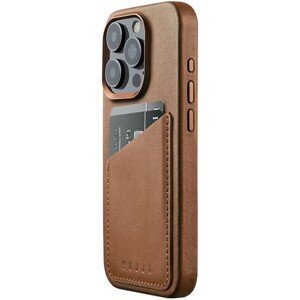 Mujjo Full Leather Wallet púzdro iPhone 15 Pro svetlo hnedý