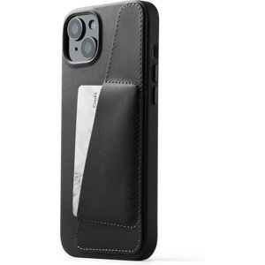 Mujjo Full Leather Wallet púzdro iPhone 15 Plus čierny
