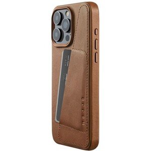 Mujjo Full Leather Wallet púzdro iPhone 15 Pro Max svetlo hnedý