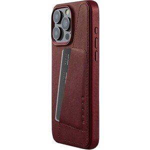 Mujjo Full Leather Wallet púzdro iPhone 15 Pro Max vínový