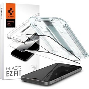 Spigen Glass tR EZ Fit 2 Pack tvrdené sklo iPhone 15 čierne